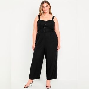 Old Navy Black Button-Front Jumpsuit